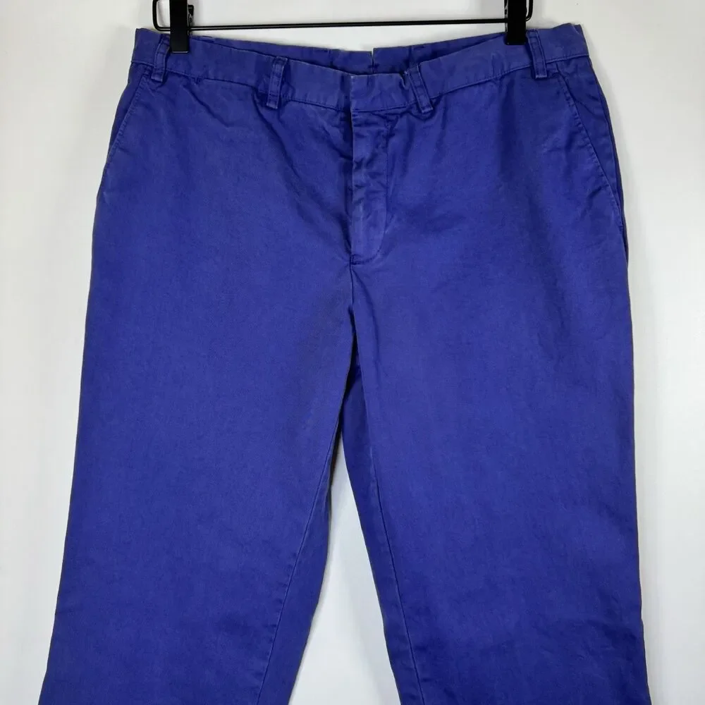 Timo Weiland Womens Pants SIze 44 Washed Navy Blue EU Made Chinos Straight Leg‎
